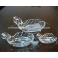 Swan glass soap dish